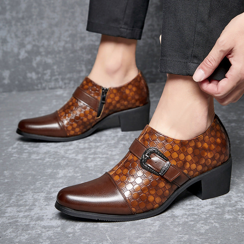 Chaussures Casual Fashionable Snakeskin Cuban Chaussures en cuir pour hommes