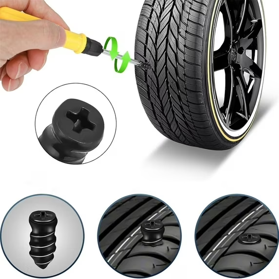 60Pcs Réparation de pneus Nail en caoutchouc