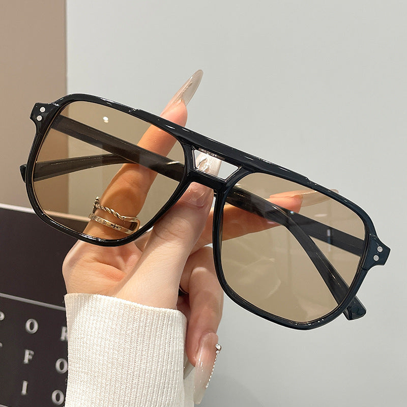 Lunettes de soleil à double pont carrées