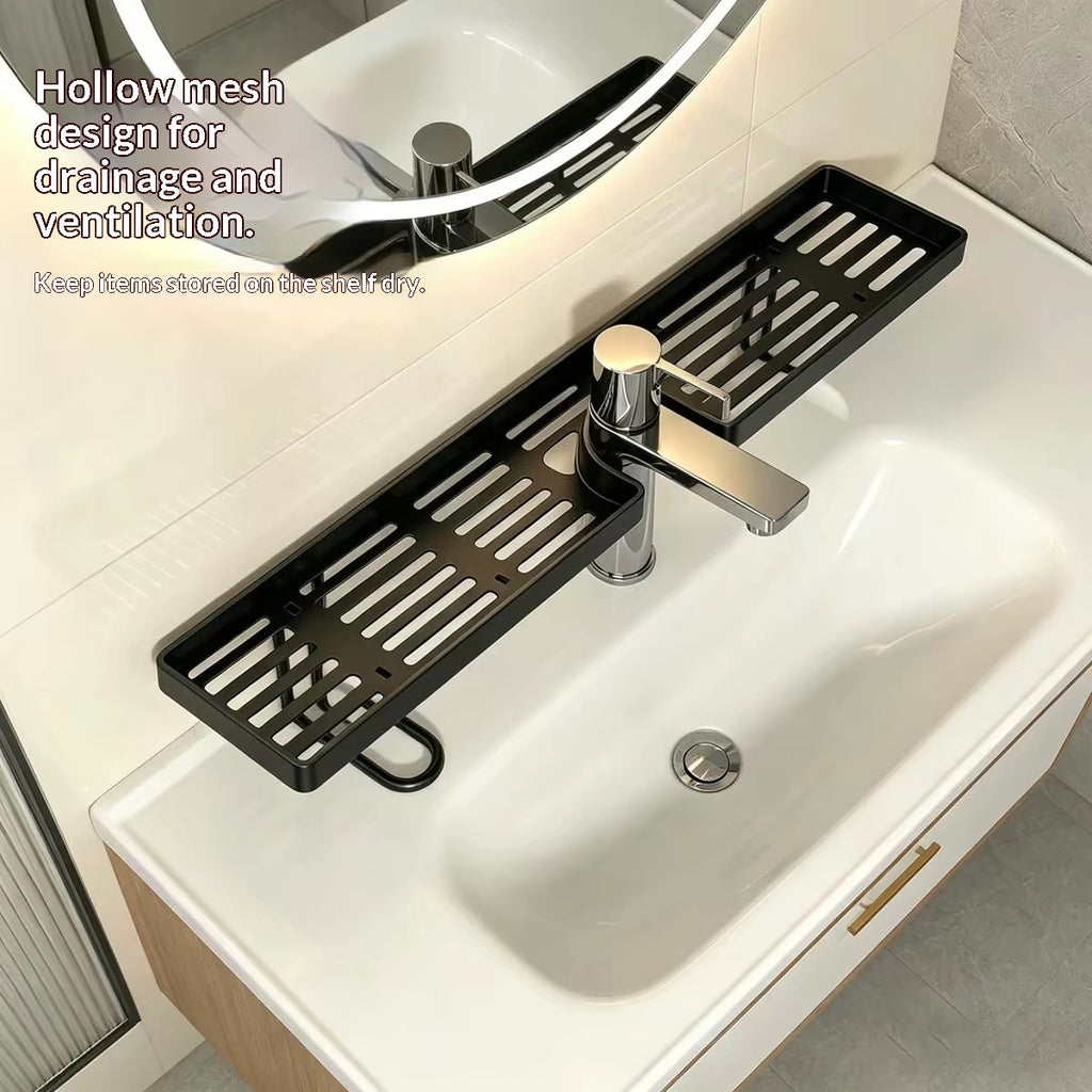 Robinet de toilette Rack Salle de bain Sink Rack Laver les mains Piscine Pas de perforation Asphalt Rack Salle de bain