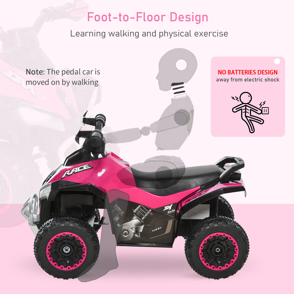 Petit-déjeuner Push Car Foot-to-Floor 4 Wheels Music Light pour les enfants 18-36 mois