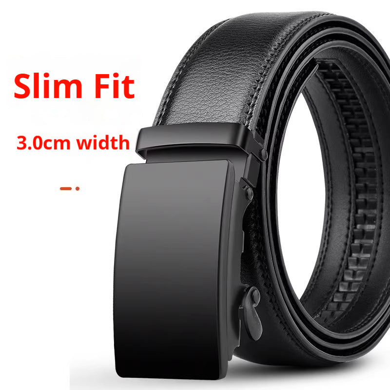Ceinture de boucle automatique en cuir véritable haut de gamme pour hommes