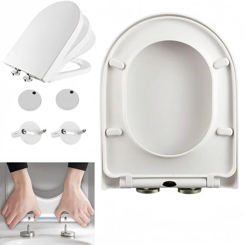 Siège de toilette de type D avec fermeture douce