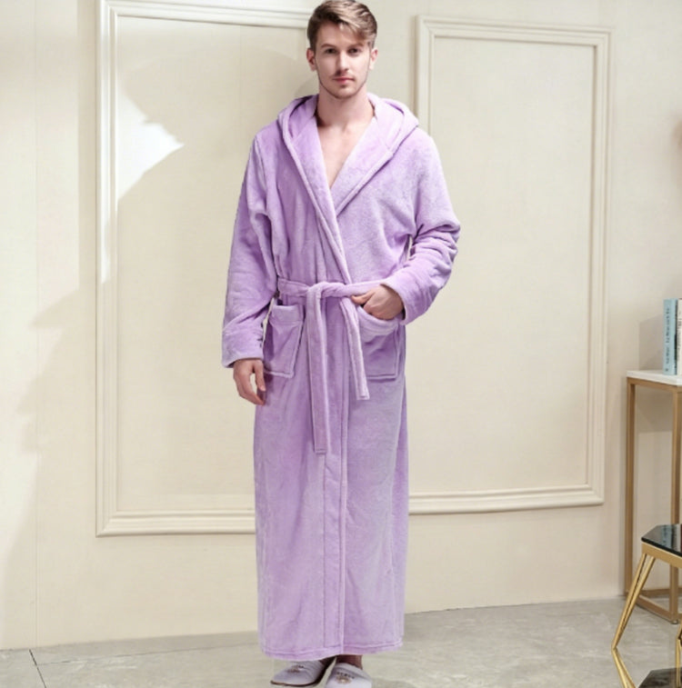 Warm and Soft Hooded Fleece Robe for Couples