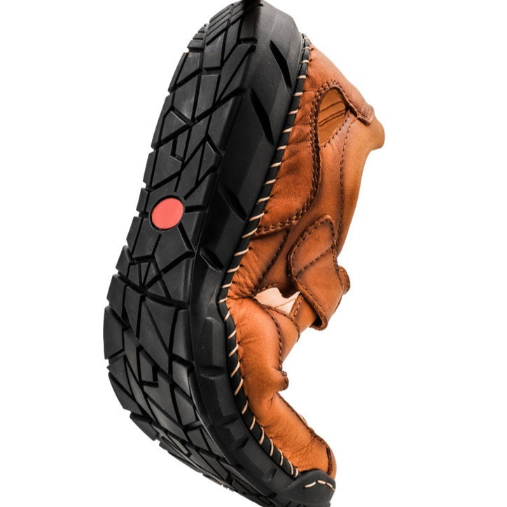 Sandales Trendy hommes de grande taille avec Velcro et détail pointillé