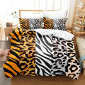 Imprimé Maison Textile Four animal Couverture de couettes en grain Étui Ensemble de trois pièces