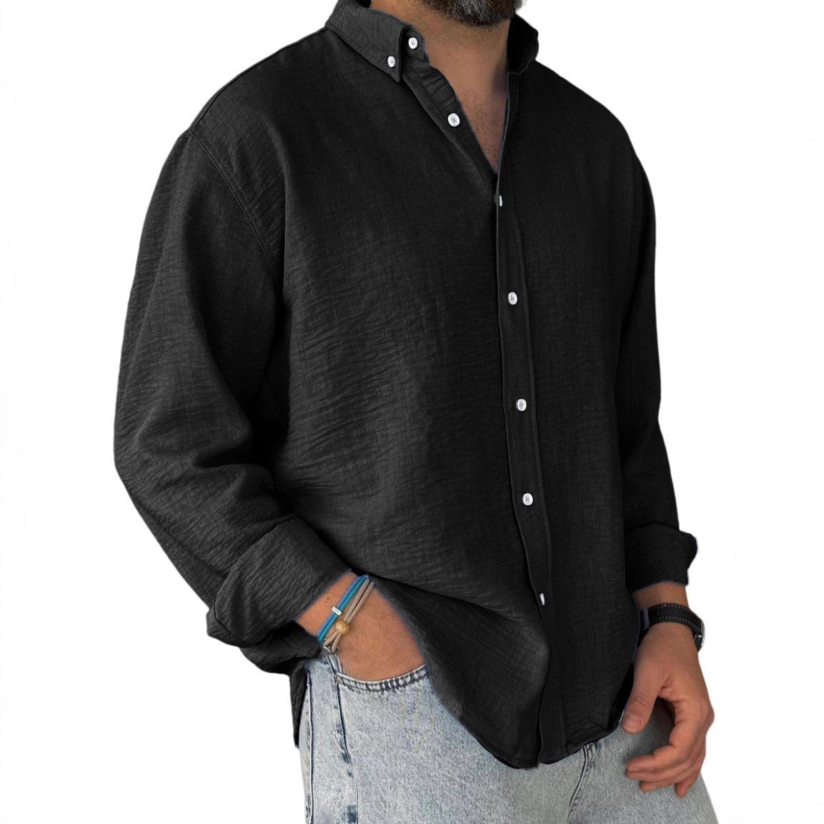 Chemise à manches longues à manches longues pour hommes