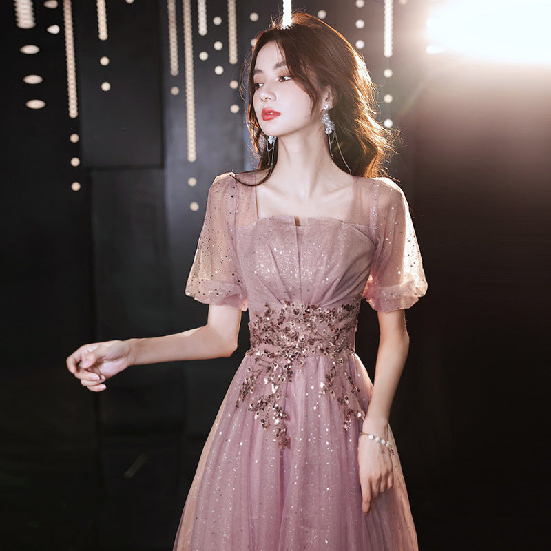 Fête des banquets d'anniversaire Elegant Socialite Hôte Fée Slim Robe de soirée pour les femmes