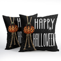Heureuse couvertures d'oreiller d'Halloween 18X18 pouces citrouille araignée Web caisses d'oreiller carré décoratif