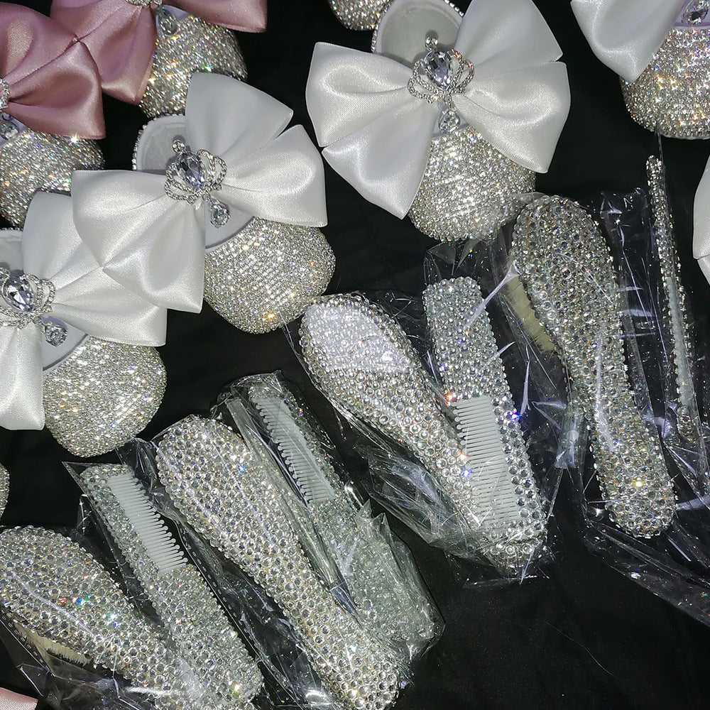 Chaussure de bébé fille en strass fait main