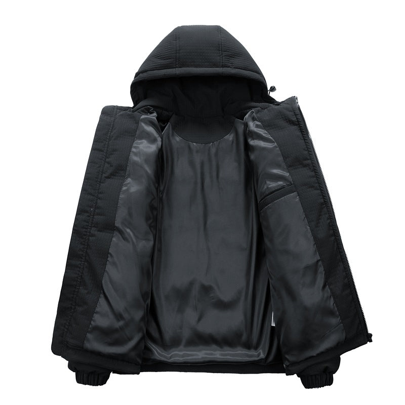 Manteau de coton rembourré pour hommes imprimé à capuche Hiver Loisirs Warm Top