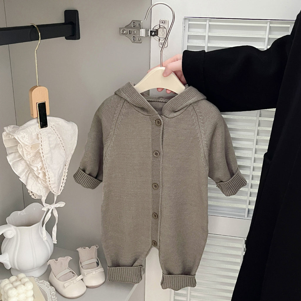 Chic One-piece Outfit avec mignon lapin oreilles pour un bébé premier mois parfait pour Outi extérieur