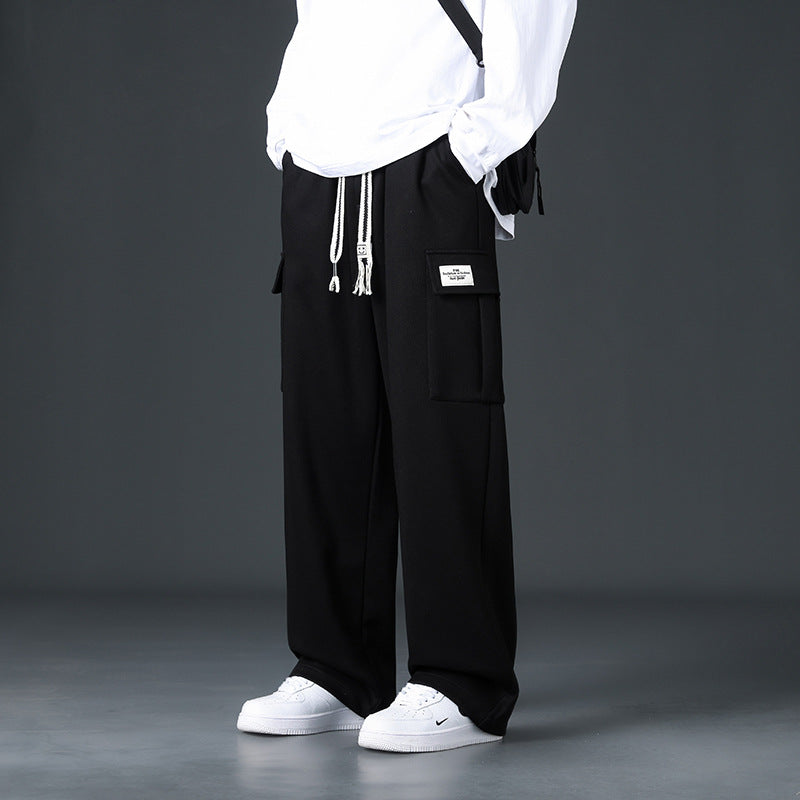 Pantalons casual masculins sans drapage et large jambe