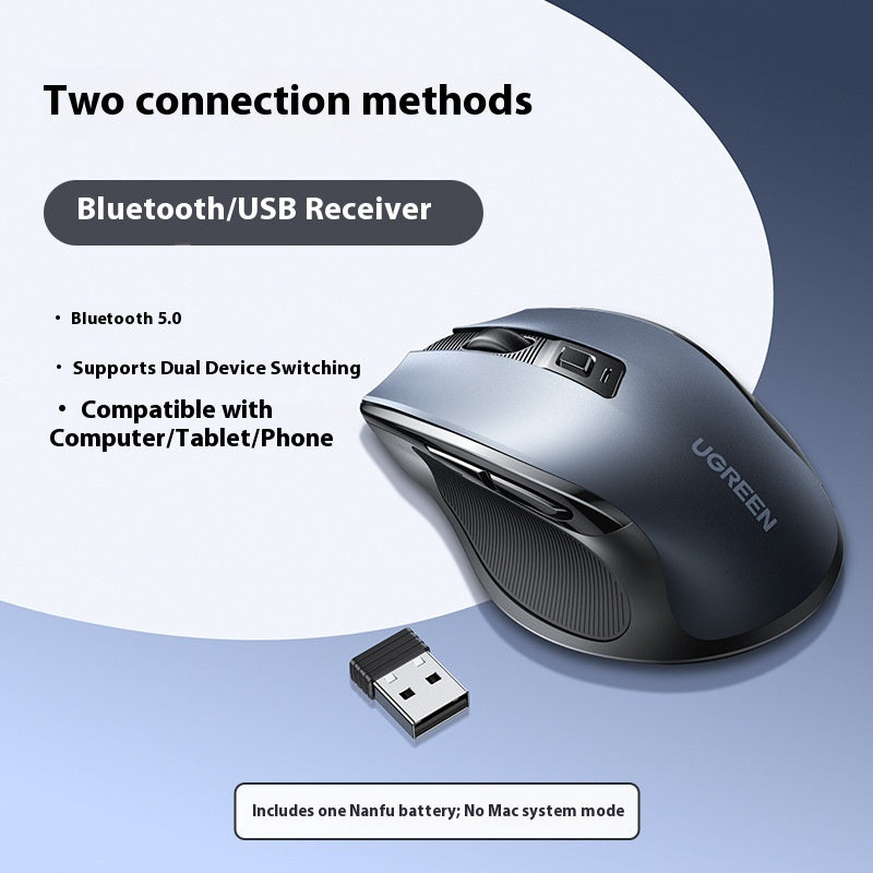 Lampe de poche sans fil Bluetooth Mute Taille Dual-mode Ergonomic Laptop Office Mouse