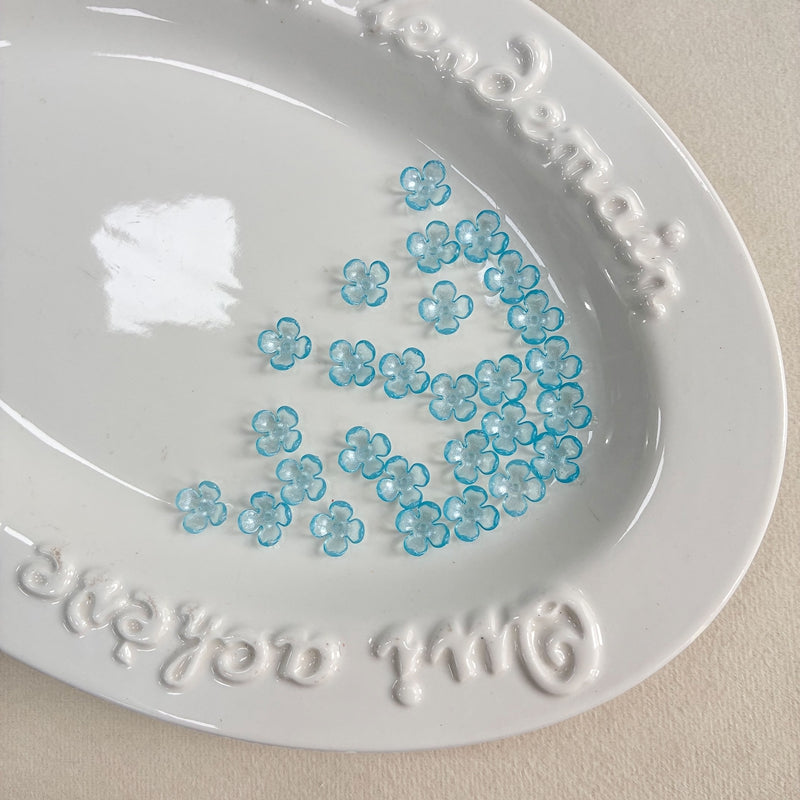 Perles de fleurs acryliques 4-Petal avec fines paillettes