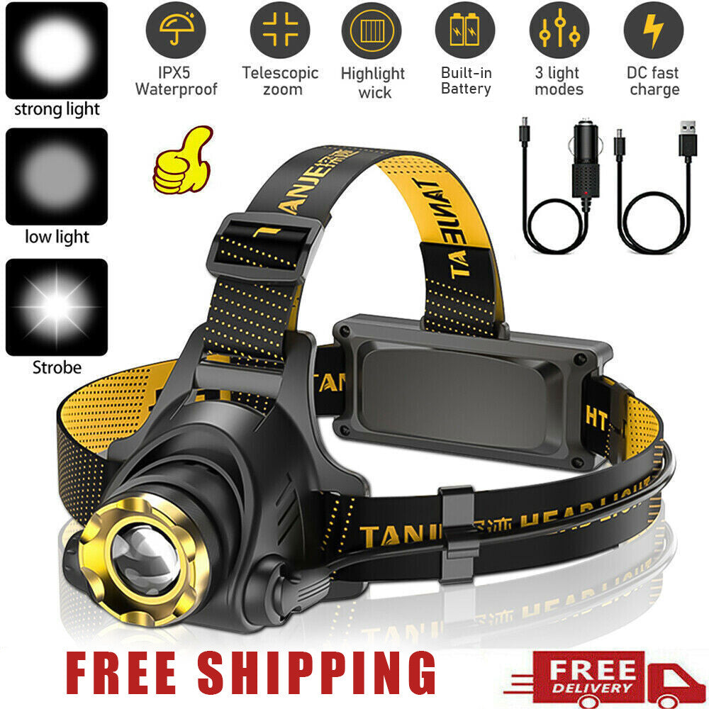 Super Bright 150000LM BATTERY LED phare USB phare lampe de poche