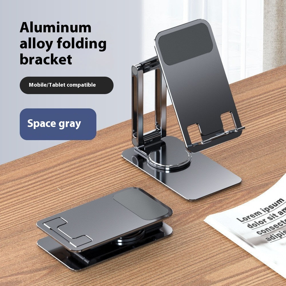 Support de téléphone mobile rotatif en métal Alliage d'aluminium Bureau pliable