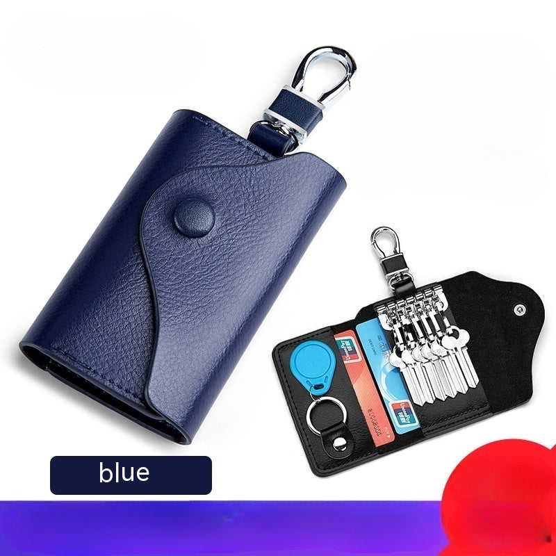 Hommes Multi-fonctionnel haute qualité en cuir véritable Porte-clés de carte de grande capacité Stor