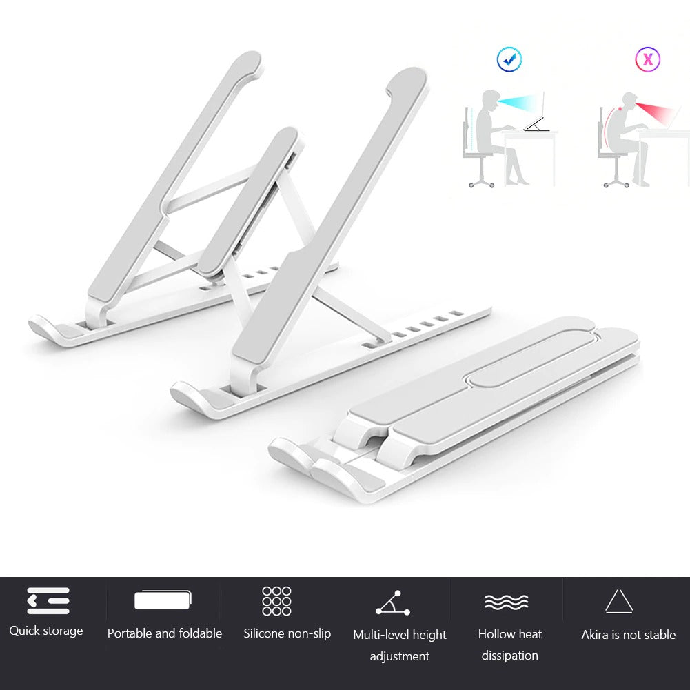 Support de support pour ordinateur portable antidérapant réglable Base Riser 6 Gears Hauteur Notebook Refroidissement