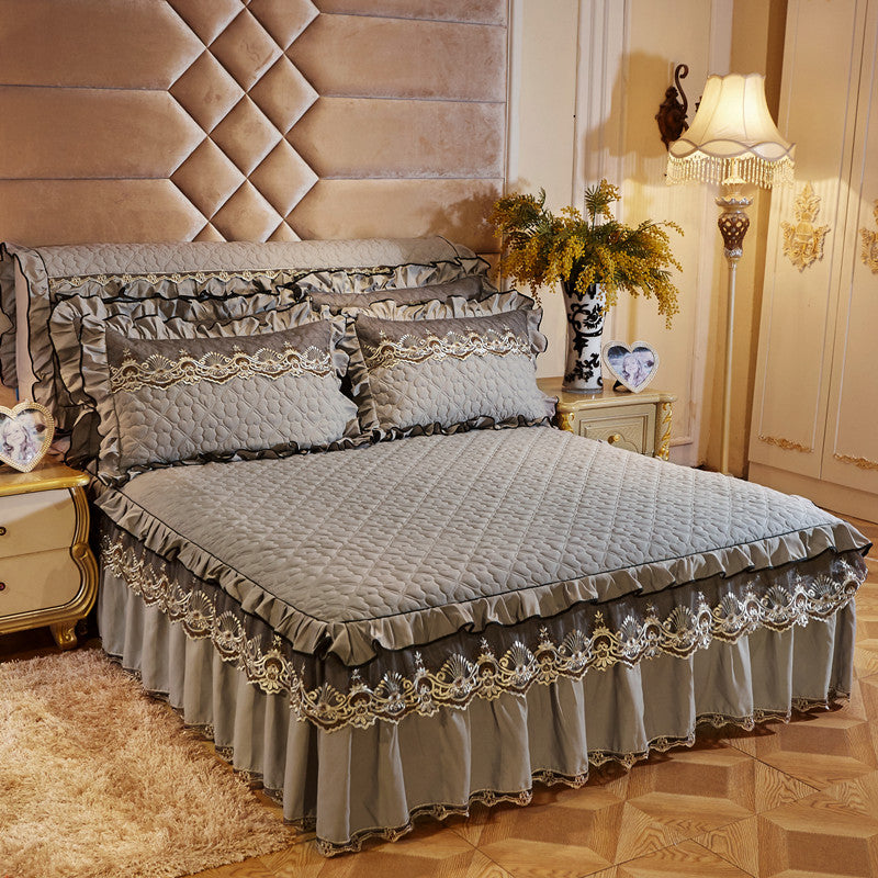 Jupe de lit en dentelle matelassée épaissée Plus coton Couverture de lit Simmons