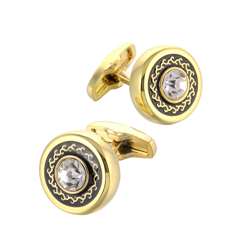 Rond Or Français Style Men's Business Cufflinks