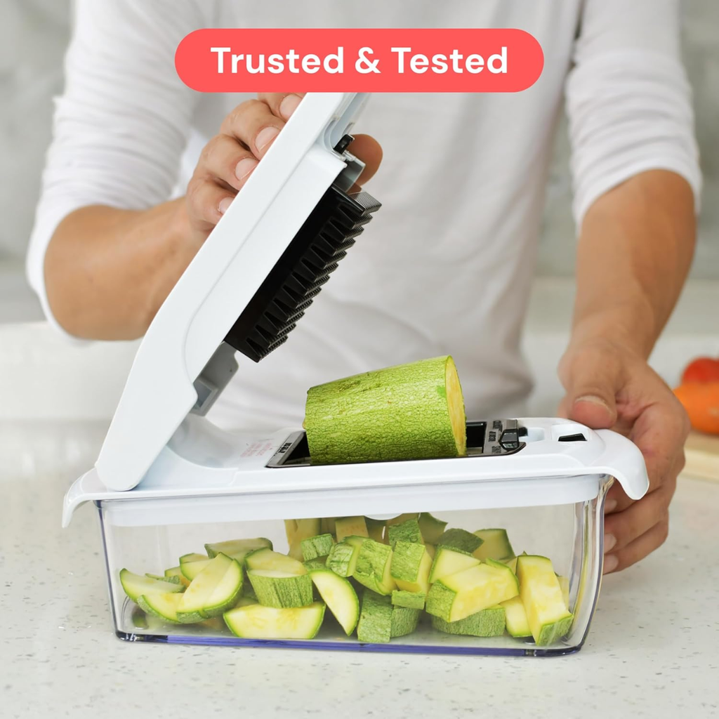 Légume Chopper Chopper et Spiralizer Alimentation Chopper avec Container Fruit Cutter Oignon Di
