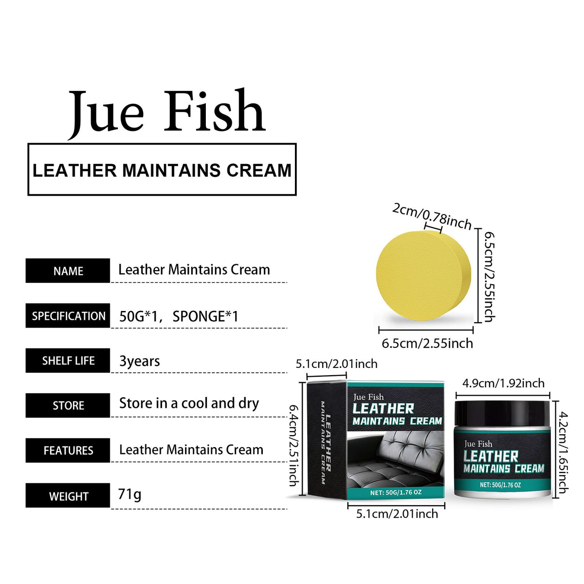JUE FISH Pâte de soins de cuir Kit