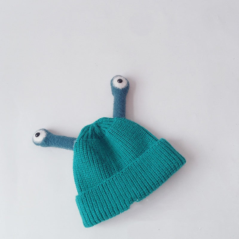 Pure Color Korean Version Ins va appeler la grenouille chapeaux tricotés enfants