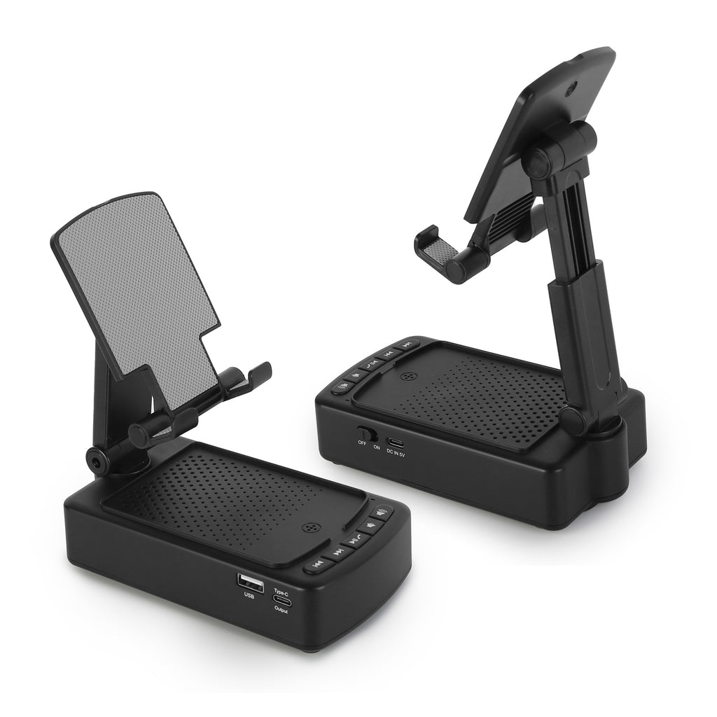 1Pc Cell Phone Stand avec HD Surround Wireless Speaker Power Bank Portable pliable Chargi