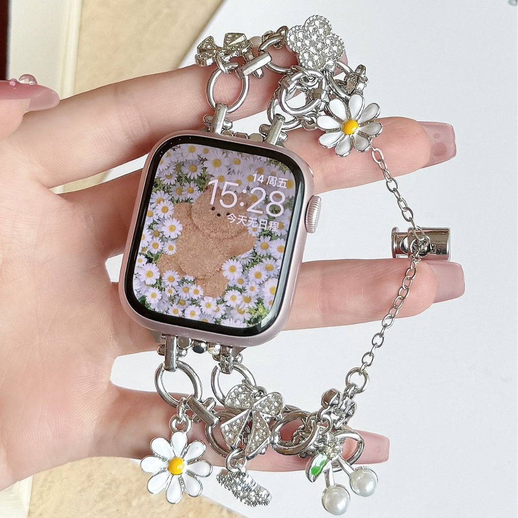 Bracelet de montre à papillon métallique