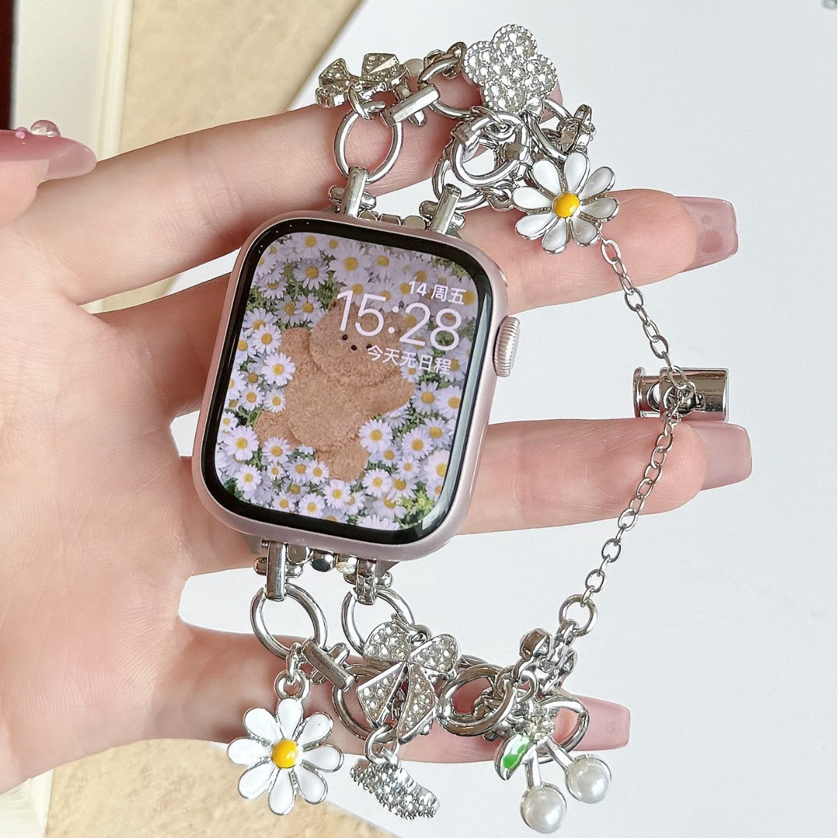 Bracelet de montre à papillon métallique