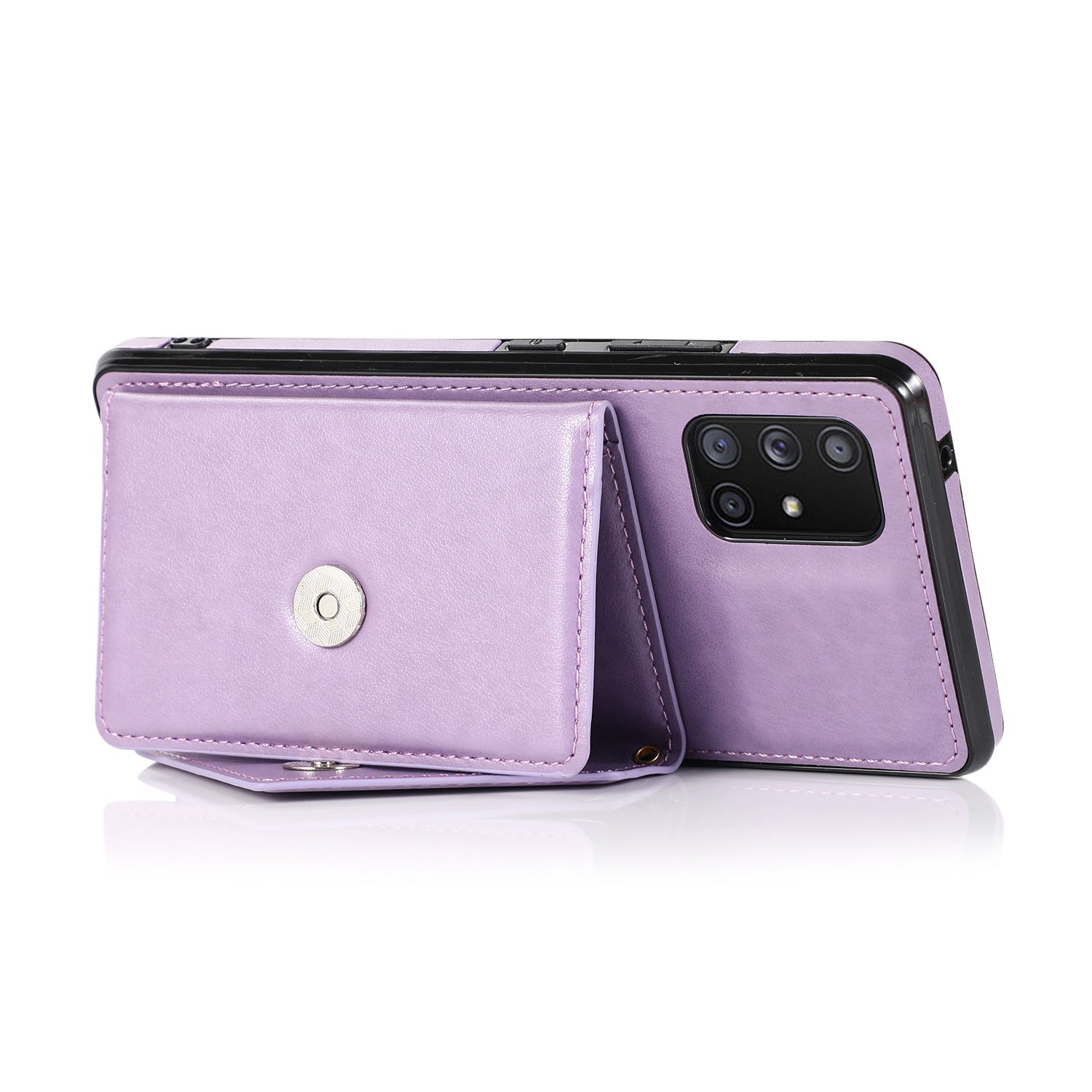 Slope Triangle au-dessus d'une épaule Téléphone portable Multi-fonctions Cover Wallet Card Cas en cuir