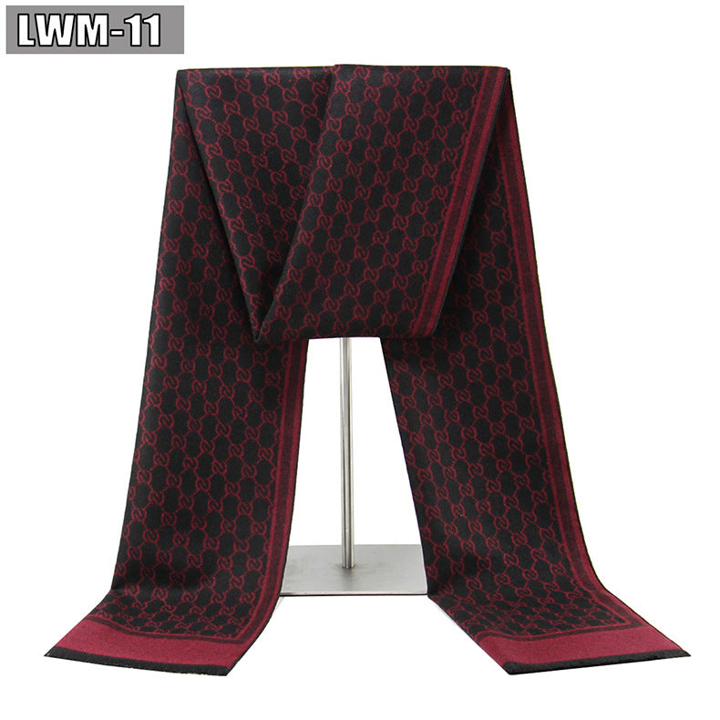 Écharpe pour hommes European and American Cashmere Automne and Winter Business Plaid