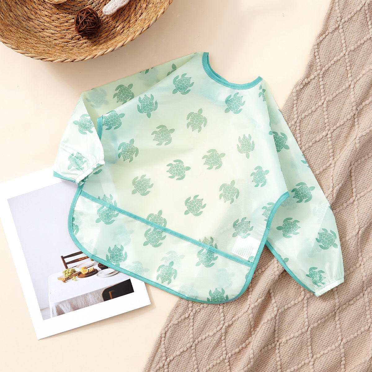 Coverall manches longues Reversible Baby Bib Gown