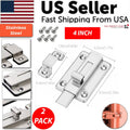2Pcs en acier inoxydable Latch Sliding Silver Portes verrouiller porte sans clé pour les portes