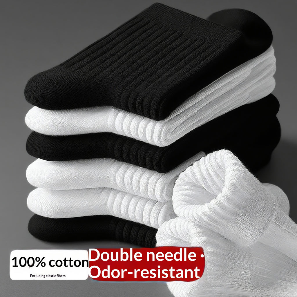 Chaussettes d'affaires en coton à double manche pour hommes avec des propriétés absorbantes et désodorisantes