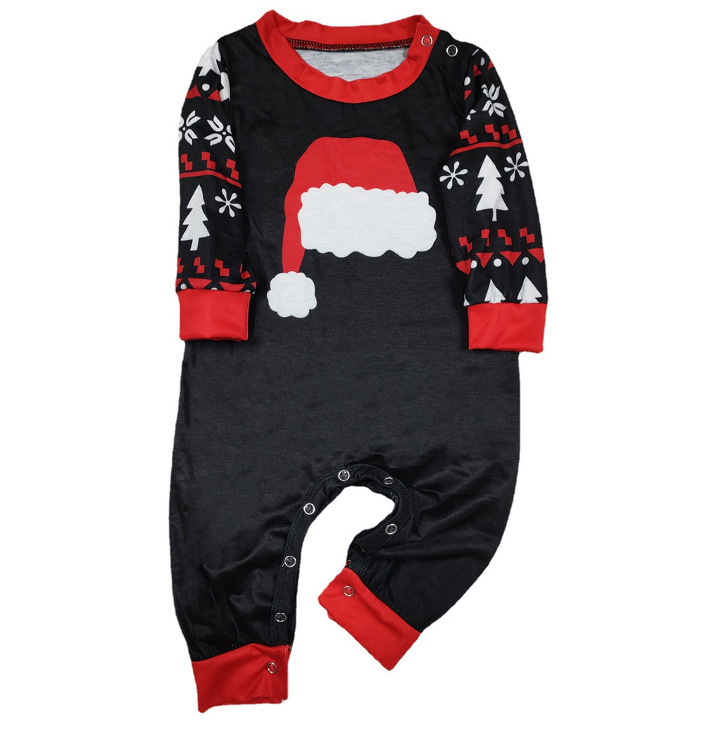 Ensemble de pyjamas d'automne et d'hiver Maison porter Chapeau de Noël imprimé costume parent-enfant