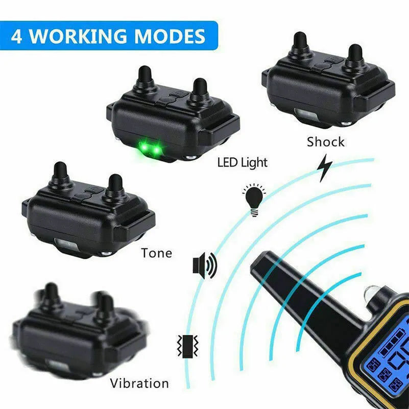 3000 FT Dog Training US Collier Rechargeable Remote Shock PET Waterproof Trainer