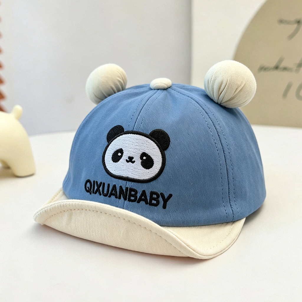 Été Garçons et filles Brodé Panda Lettre Trois dimensions Ear Baseball Cap Suitabl