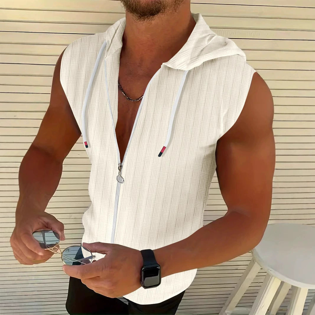 Cardigan zippé sans manches élégant pour hommes