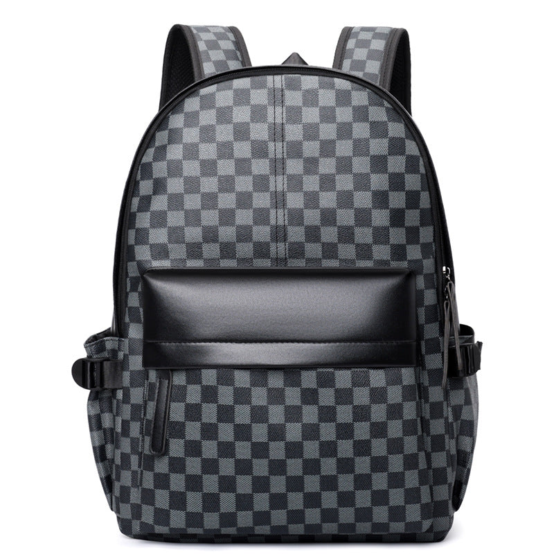 Tendances d'affaires vérifié sac à dos Tout-appariement Casual