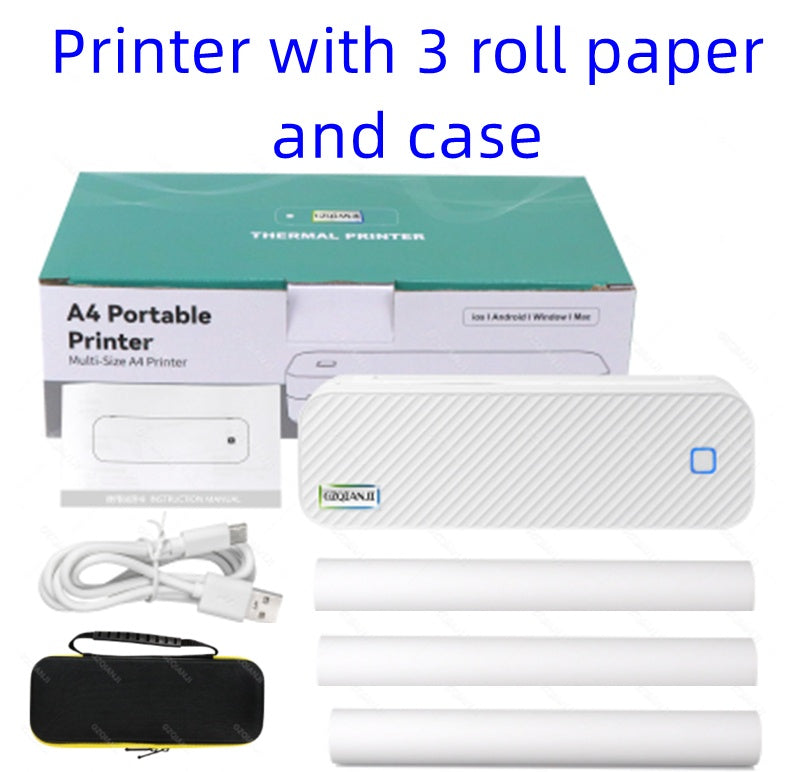 A4 Thermique Mini Bureau Portable Imprimante Bluetooth