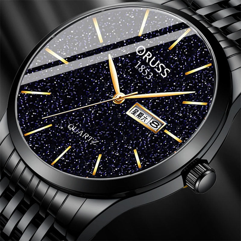 Entièrement automatique Montre mécanique Pointeur de calendrier homme acier fin