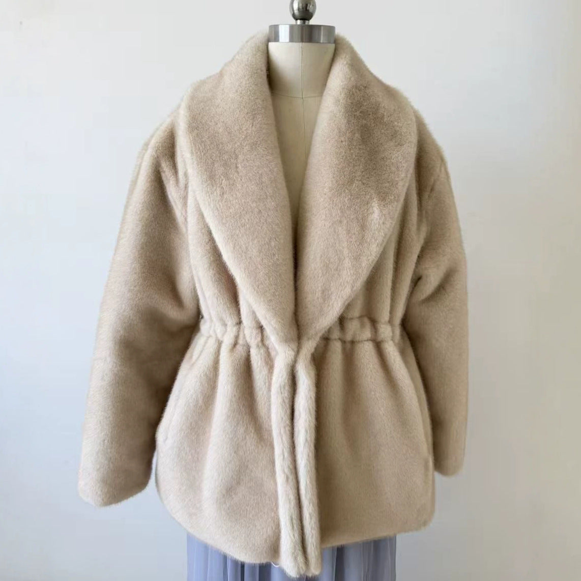 Manteau de fourrure de vison épais pour les femmes pour l'automne Et l'hiver