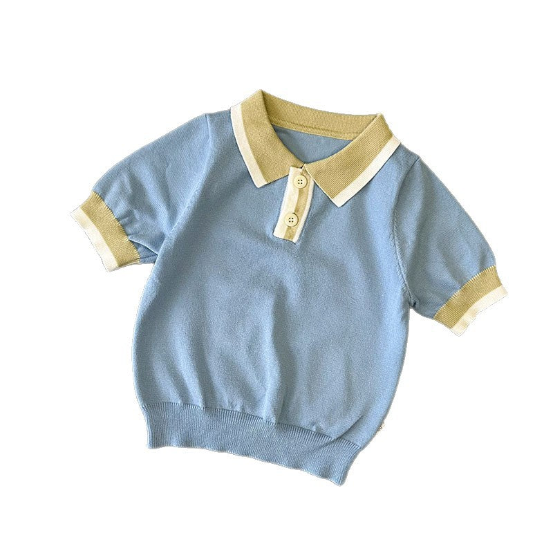 Top et shorts à manches courtes tricotés bébé