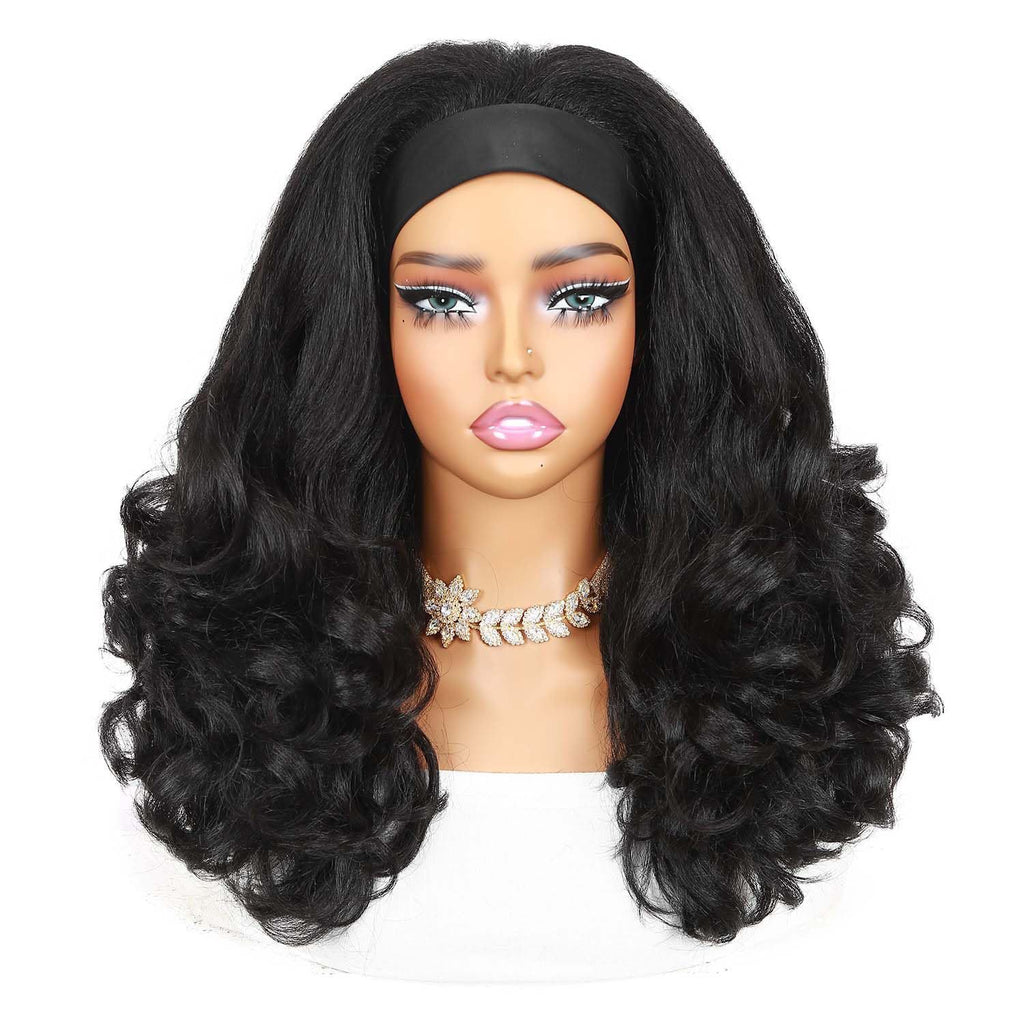 Wig bandeau naturel élégant de petites courbes