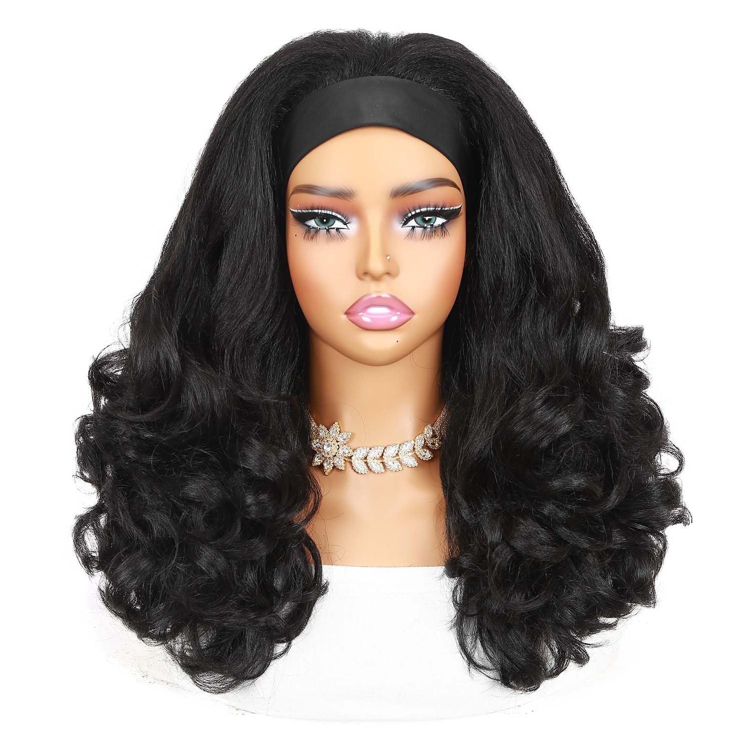 Wig bandeau naturel élégant de petites courbes