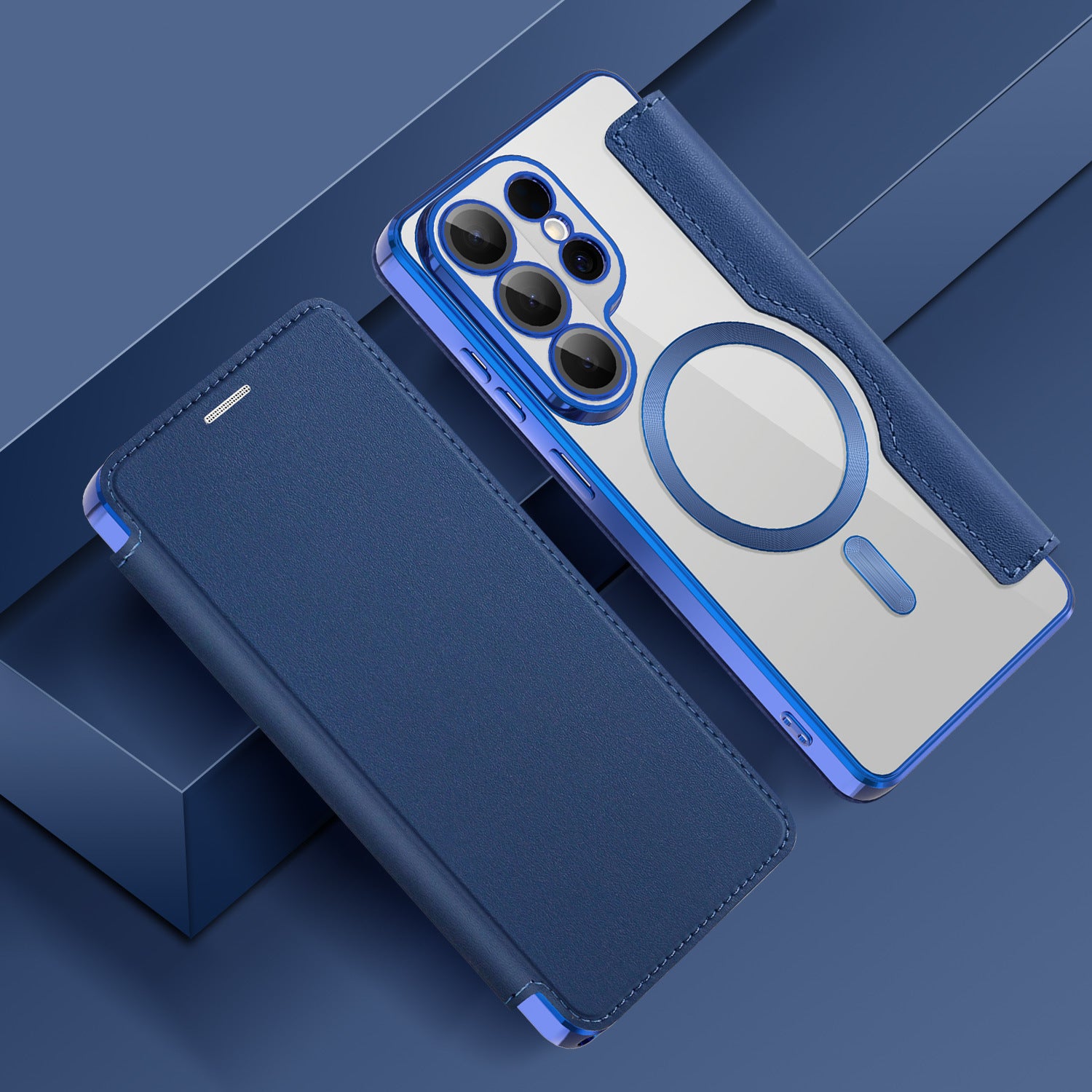 Étui de téléphone de protection anti-dérapante en cuir magnétique