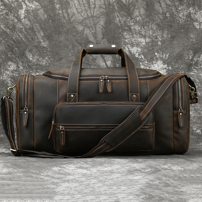 Sac à main en cuir véritable pour homme Sac à corps de grande capacité