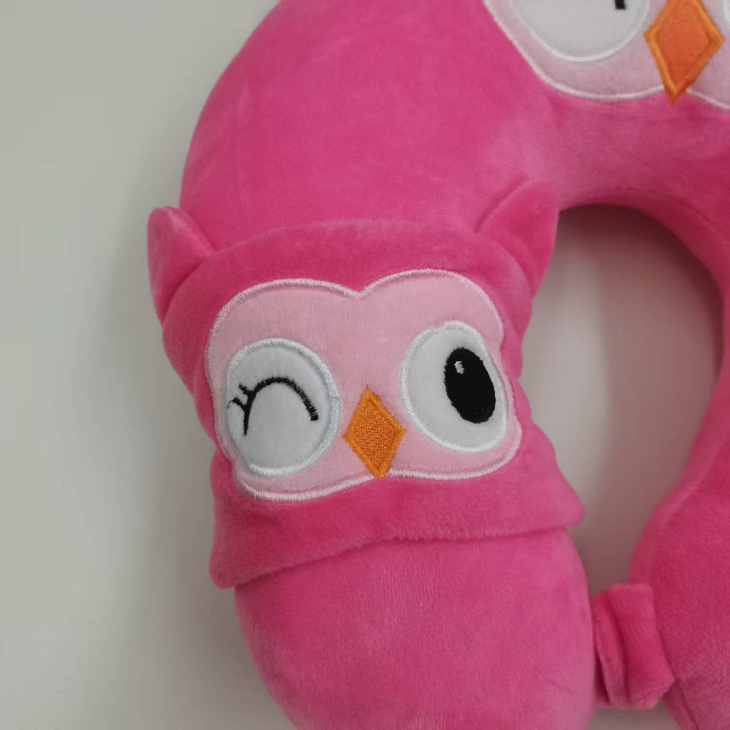 Cute Owl UShaped Travel Cou Oreiller en peluche douce Support de cou Oreiller
